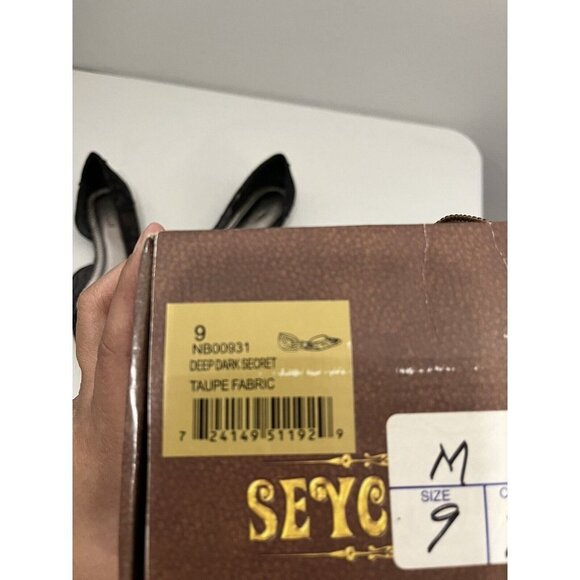 Seychelles Ballet Flat Shoes Women 9 Lace Deep Dark Secret Taupe Fabric - Picture 6 of 10